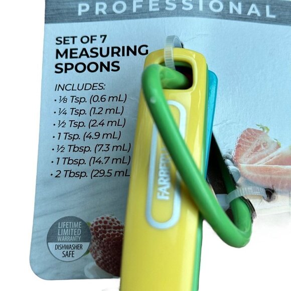 Farberware Professional Measuring Spoons Plastic Set 7 Kitchen Tools Multicolor - Picture 2 of 6